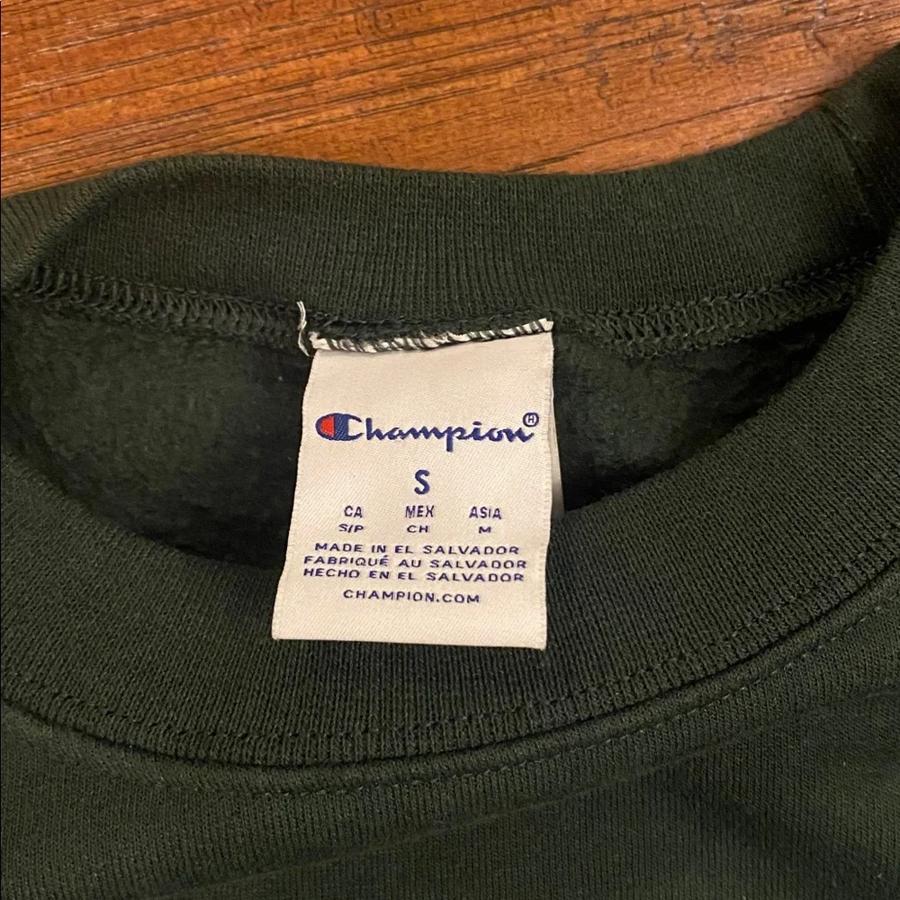 VGUC Champion Dark Green Graphic Sweatshirt Size Small - Picture 5 of 5